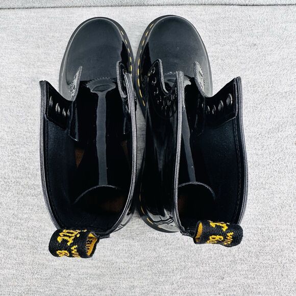 DR. MARTEN'S - Women’s 1460 Shiny Polished Black Leather Boots Size 9  B9 - Picture 5 of 12